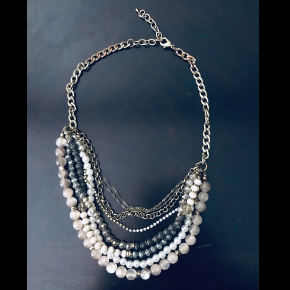 Pewter & Blush Layered Statement Necklace